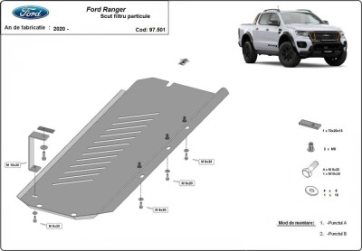 Scut metalic filtru particule Ford Ranger 2019-2023 foto
