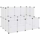 Cusca pentru animale mici transparent 143x107x93 cm PP si otel GartenMobel Dekor