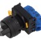 Comutator rotativ 22mm 2 NO negru fără IP65