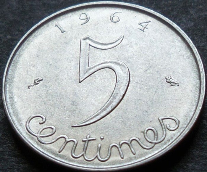 Moneda 5 CENTIMES - FRANTA, anul 1964 *cod 3951 B
