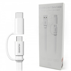 Cablu Date Incarcare Original Huawei Combo Type-C + Micro USB 1.5 M - Blister foto