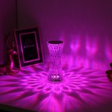 Lampa de birou pe LED RGB 16, dimmer tactil, 3 nivele de intensitate, incarcare USB, 3W, Cristal Acrilic, 8x19 cm, cu telecomanda, forma vaza, model 2