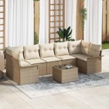 VidaXL Set de canapele pentru grădină 8 pcs Bej, crem 55 x 55 x 37 cm