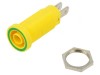 Conector banană 4mm soclu galben-verde nichelat alamă 37mm