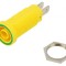 Conector banană 4mm soclu galben-verde nichelat alamă 37mm