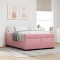 vidaXL Cadru de pat cu saltea cu saltea Roz 140 x 200 cm Catifea 3399295