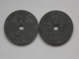 LOT 2 MONEDE DIFERITE 25 CENTIMES 1946 BELGIA