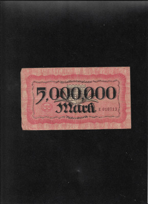 Germania 5000000 5.000.000 marci mark 1923 Wurttemberg seria016713 foto