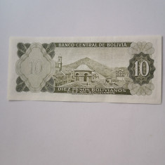 BOLIVIA 10 PESOS BOLIVIANOS 1962 UNC