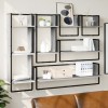 VidaXL Set rafturi perete cu bare, 6 buc., gri sonoma, lemn prelucrat