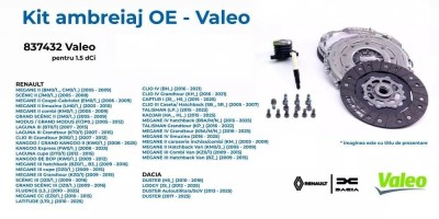 Kit ambreiaj complet Valeo placa presiune + disc ambreiaj + volanta + rulment presiune Dacia Duster 1.5 dci foto