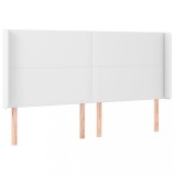 Cumpara ieftin Tablie de pat cu aripioare, alb, 163x23x118/128 cm, piele eco