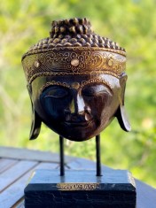 Sculptura din lemn Indian Serenity Buddha, M foto