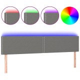 Cumpara ieftin Tablie de pat cu LED, gri inchis, 180x5x78/88 cm, textil