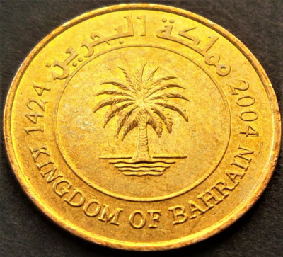 Moneda exotica 10 FILS - BAHRAIN, anul 2004 *cod 2035 = UNC foto