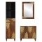 Set dulap baie 3 buc. Maro miere Lemn de mango solid - 6