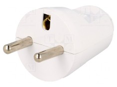 Conector alimentare AC 230V 16A alb 3 pini