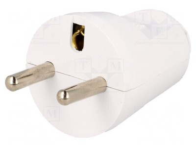Conector alimentare AC 230V 16A alb 3 pini foto