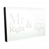 Placa cu oglinda led - Mr &amp; Mrs Right | Lesser &amp; Pavey