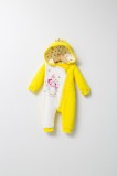 Salopeta pentru bebelusi de iarna Pinguins, Tongs baby (Culoare: Portocaliu, Marime: 6-9 luni)