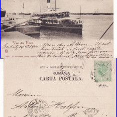 Galati- Portul- Vapoare- clasica, rara, 1904