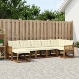 Cumpara ieftin Set de canapele de exterior 7 buc. 7-Locuri Natural si Crem