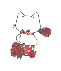 Sticker decorativ Pisicuta, Rosu, 64 cm, 5334ST foto