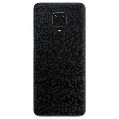 Set Folii Skin Acoperire 360 Compatibile cu Xiaomi Redmi Note 9 Pro,Redmi Note 9 Pro Max (Set 2) - ApcGsm Wraps HoneyComb Black foto