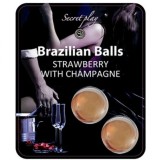 SECRETPLAY - STRAWBERRY AND CHAMPAGNE BRAZILIAN BALLS SET, SECRETPLAY COSMETIC