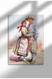 RF-41|Poster Folclor Rom&acirc;nesc, Costume Tradiționale, Imprimeu Digital pe P&acirc;nză, Artă Murală Etnică Vintage | A3 (29.7 x 42 cm) - RF-41
