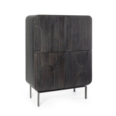 Comoda lemn mango negru Odissa 90x42x120 cm