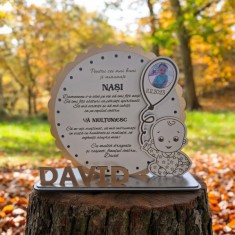 Cadou personalizat nași botez auriu