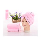 Prosop turban pentru uscarea parului, super absorbant din microfibra, roz