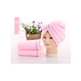 Prosop turban pentru uscarea parului, super absorbant din microfibra, roz