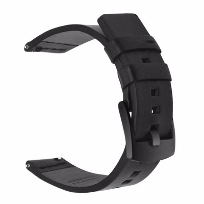 Curea piele naturala compatibila Fossil Q Crewmaster, telescoape Quick Release, 22mm, Negru foto