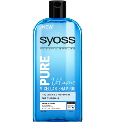 Sampon Micelar Syoss Pure Volume pentru Par Subtire, 500 ml foto