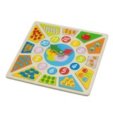 Ceas educativ din lemn, New Classic Toys