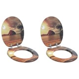 vidaXL Capacul de toaletă 2 pcs Portocaliu 44 x 38 cm Placă MDF 3414548