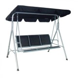 Balansoar Gradina 3 Locuri Heinner Negru 175x112x152cm, Otel si Textil, Max 150kg