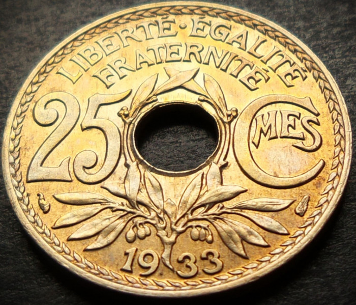 Moneda istorica 25 CENTIMES - FRANTA, anul 1933 * cod 4171 = excelenta