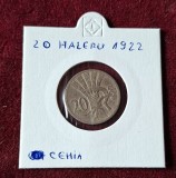 20 Haleru 1922 Czechoslovakia - Cehoslovacia, moneda veche in stare buna