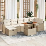 Cumpara ieftin Set de canapele pentru gradina cu perna 8 pcs Bej Rattan poli