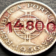 Moneda exotica 2.5 ESCUDOS - ANGOLA, anul 1956 * cod 91 B = denominare inflatie