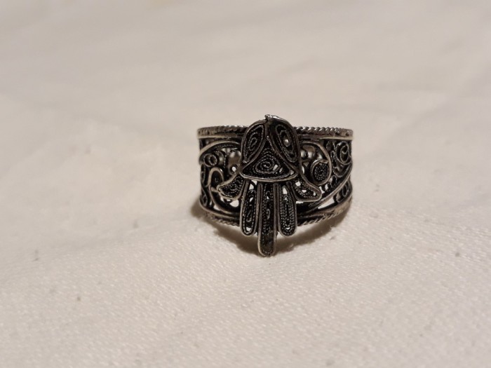 INEL argint MANA MAICII DOMNULUI HAMSA in filigran VECHI manopera EXCEPTIONALA