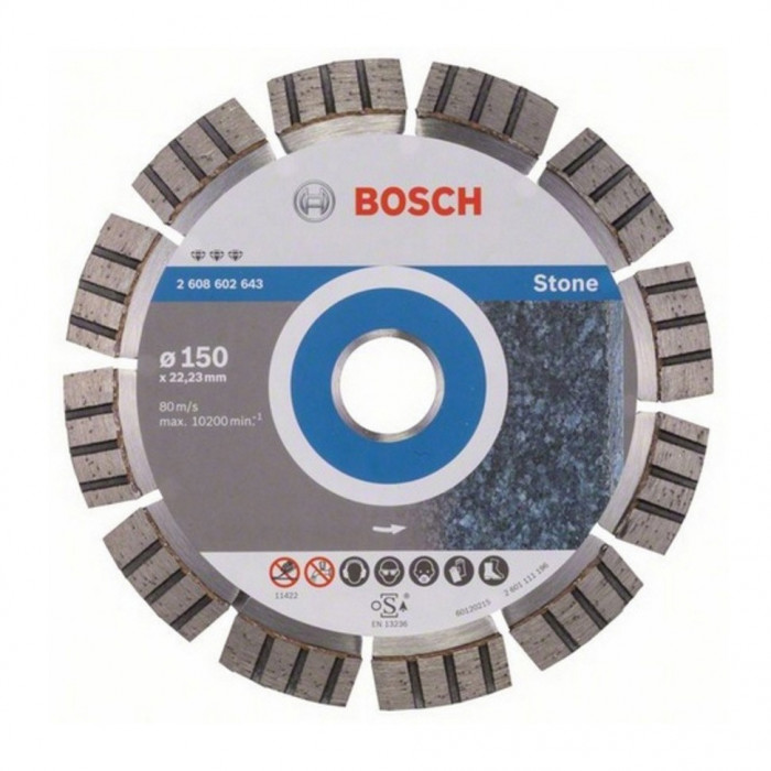 Bosch Best disc diamantat 150x22x2.2x12 mm pentru piatra