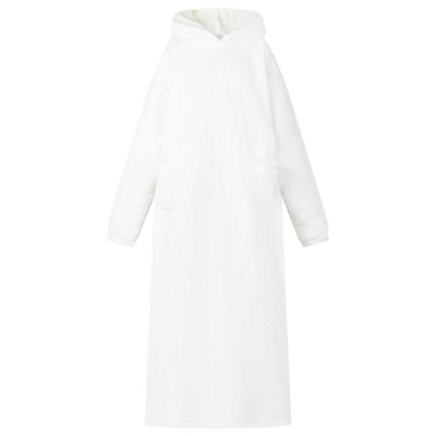 vidaXL Hanorac pătură Alb xl Fleece și Flanel 42017208 foto