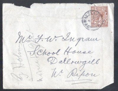 Great Britain 1920 Postal History Rare King George Cover D.433 foto