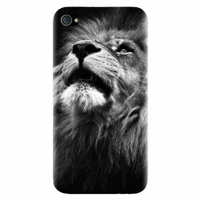 Husa silicon pentru Apple Iphone 4 / 4S, Majestic Lion Portrait foto