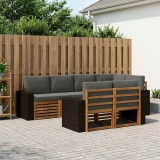 Cumpara ieftin Set de canapele de exterior 7 buc. 7-Locuri Natural si Antracit