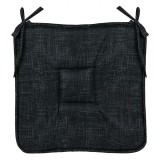 Set perne scaun, 4 bucati, Cu sireturi, Gri inchis, 39 x 39 x 3 cm